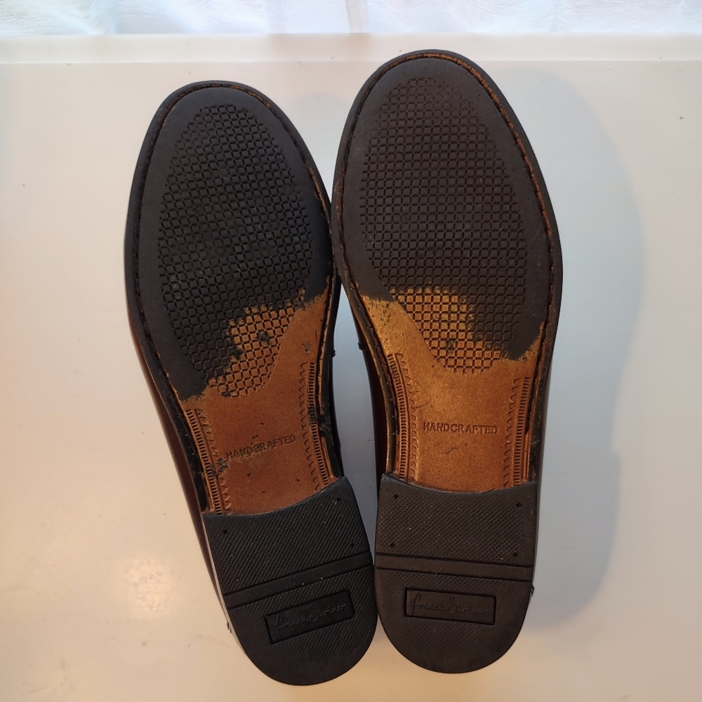 French Shriner Burgundy Tassel Loafers Men's 9W - Picture 7 of 8